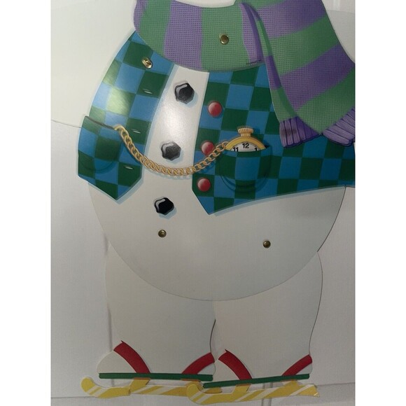 Vintage Die Cuts Snowman Christmas Signs Pop Out Jointed Decorations 1980s 25” - Picture 6 of 10